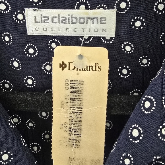 Vintage Liz Claiborne Dress Mixed Ptint Women Button Up Cottagecore Deadstock - Picture 6 of 16